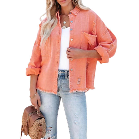 Mia | Casual Stylish Denim Jacket With Rips