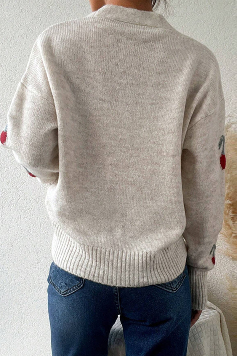 Evelyn | Dames patchwork v-hals trui