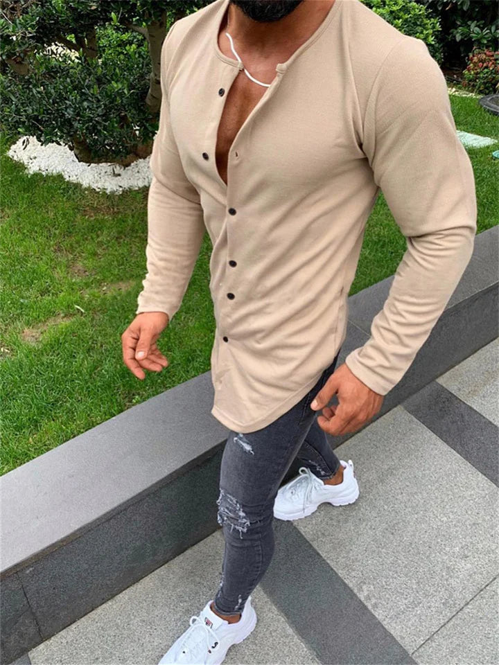 Alex | Slim Fit Overhemd met Lange Mouwen en Knopen