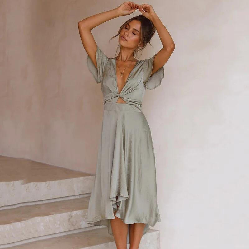 Aspen | Elegante Midi Jurk Dames