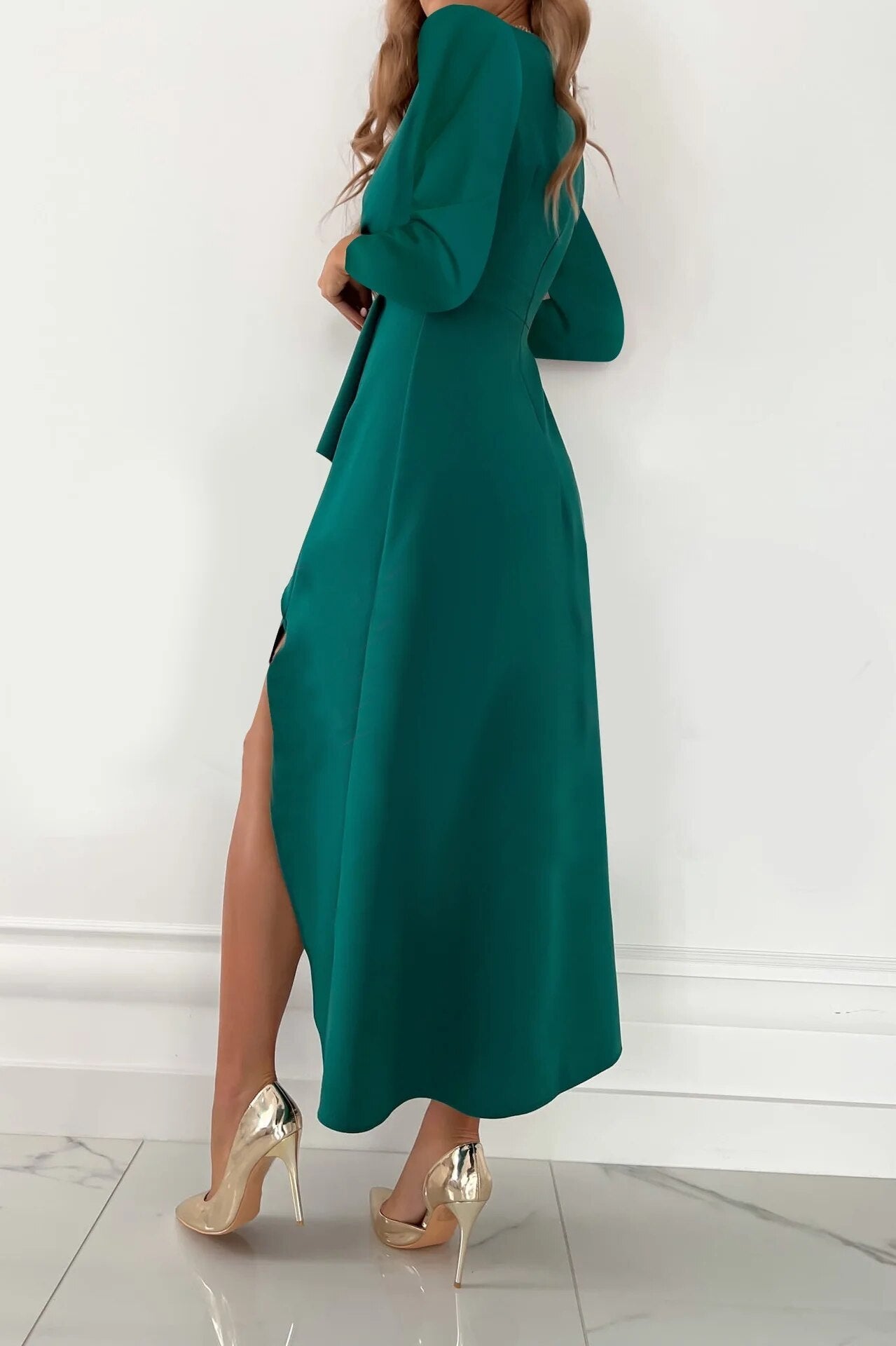 Gaby | Jurk met lange mouwen | Midi