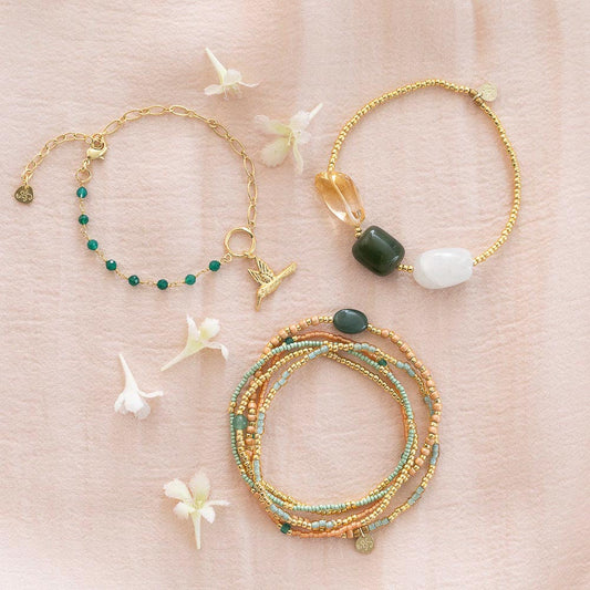 Martha | Layered Beaded Bracelet Set