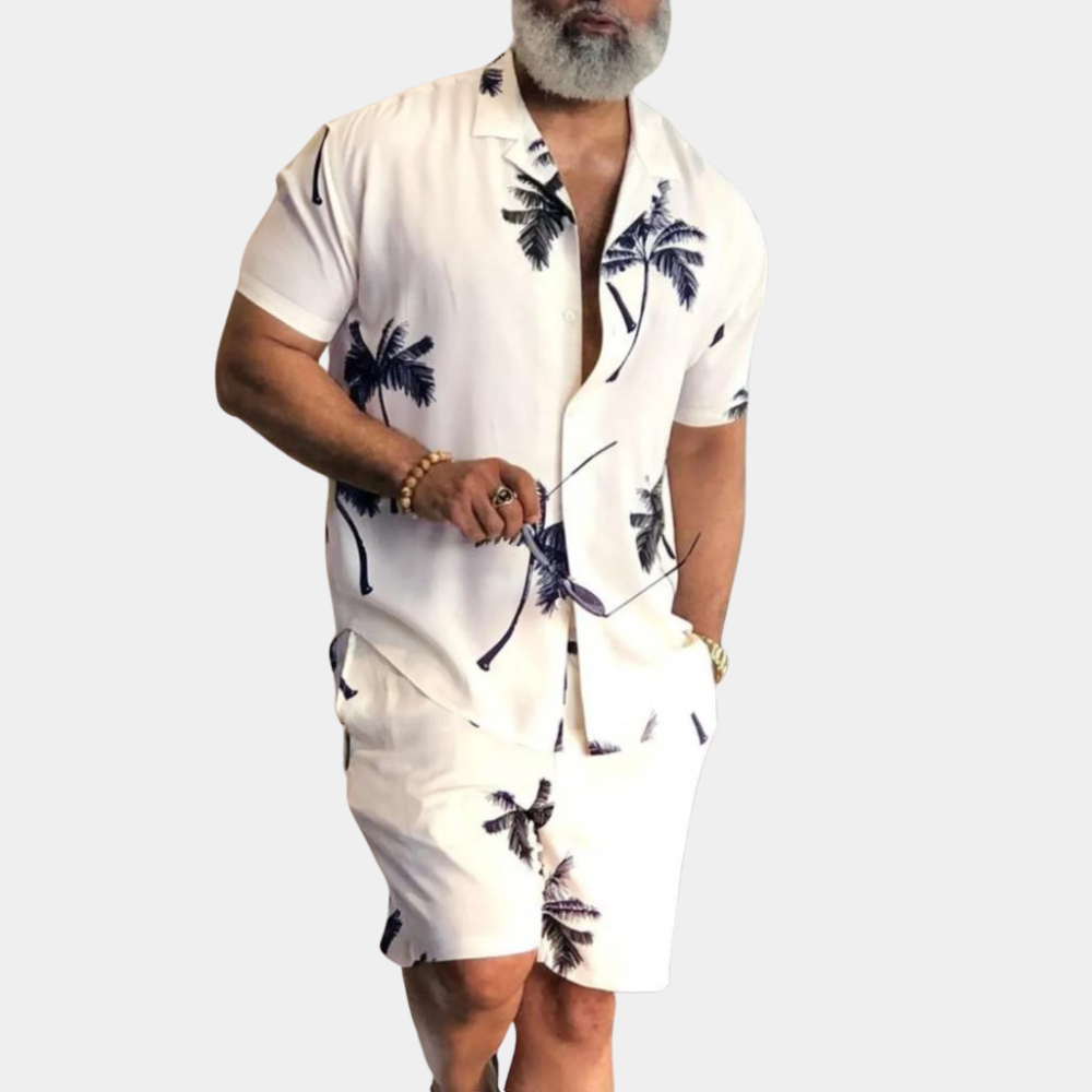 Dylan | Palmprint Overhemd & Shorts