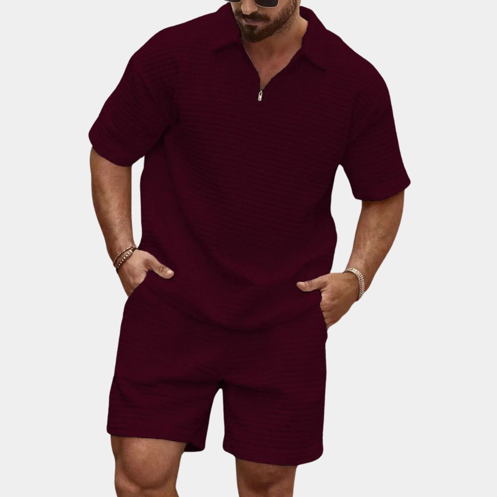 Kevin | Casual Gestructureerde Korte Set