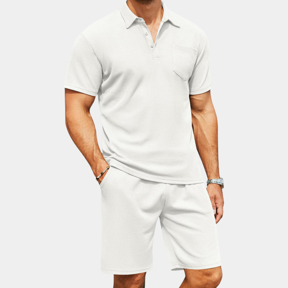 Graham | Stijlvolle Zwarte Polo & Shorts Set