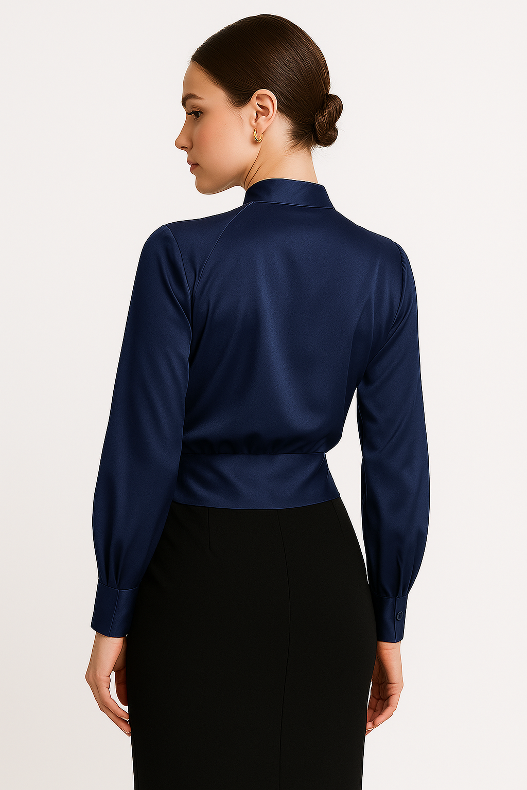 Annie | Elegante Gedrapeerde V-hals Blouse