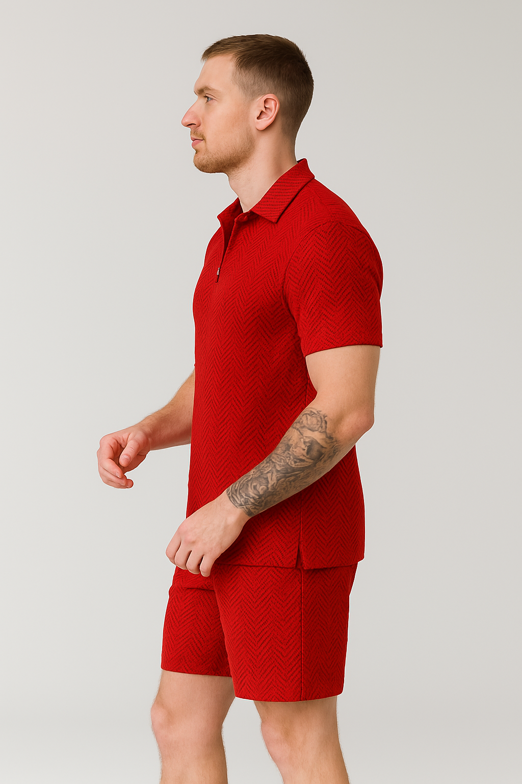 Angelo | Heren Ritssluiting Polo Set