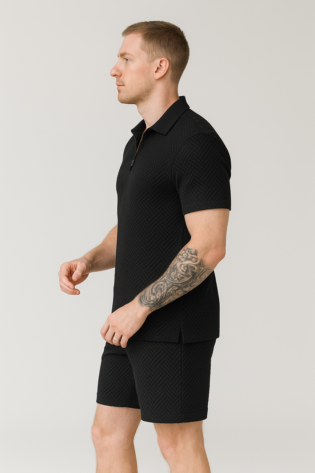 Angelo | Heren Ritssluiting Polo Set