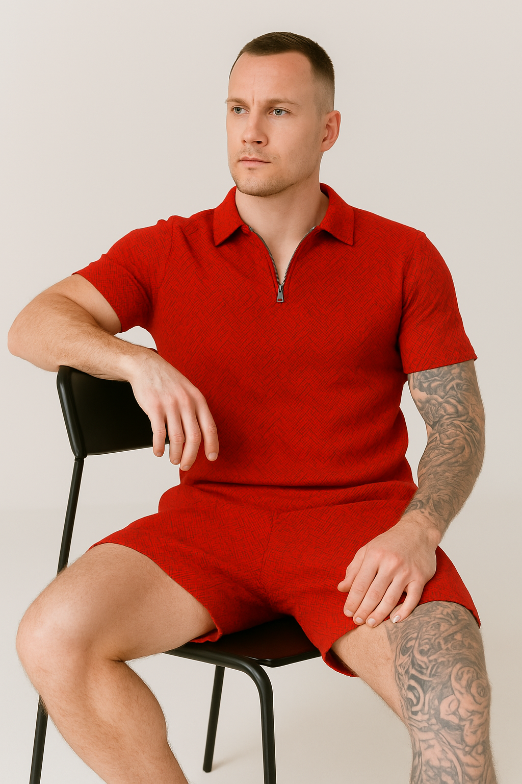 Angelo | Heren Ritssluiting Polo Set