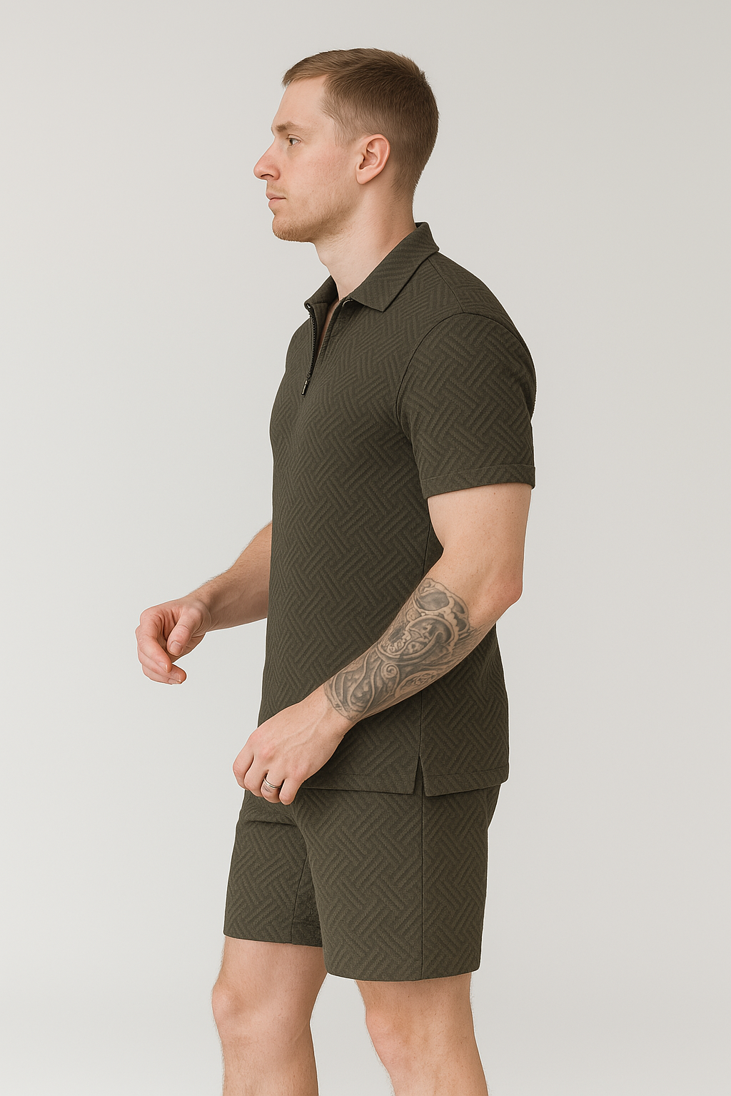 Angelo | Heren Ritssluiting Polo Set