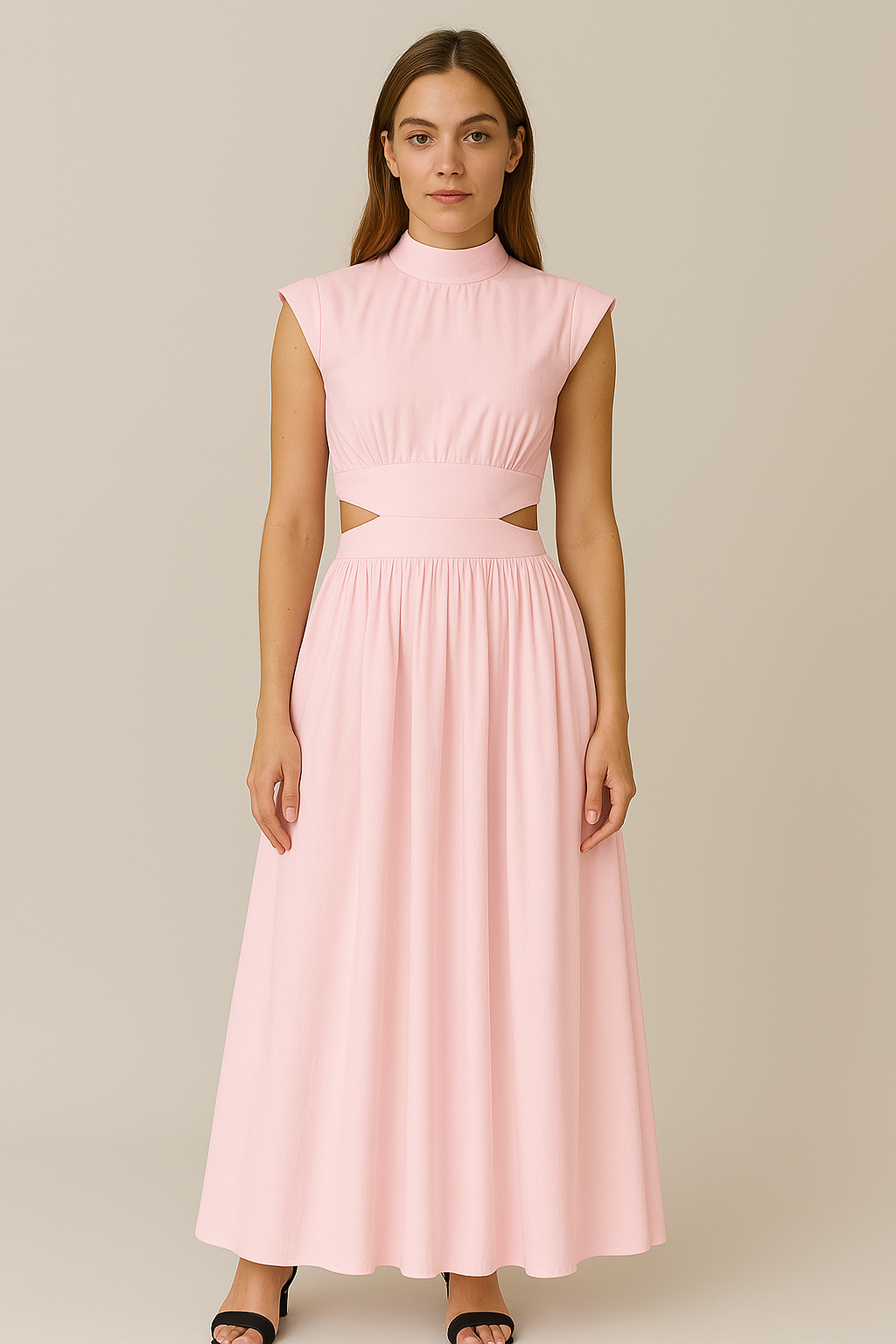 Jocelyn | Dames Maxi Jurk met Hoge Hals