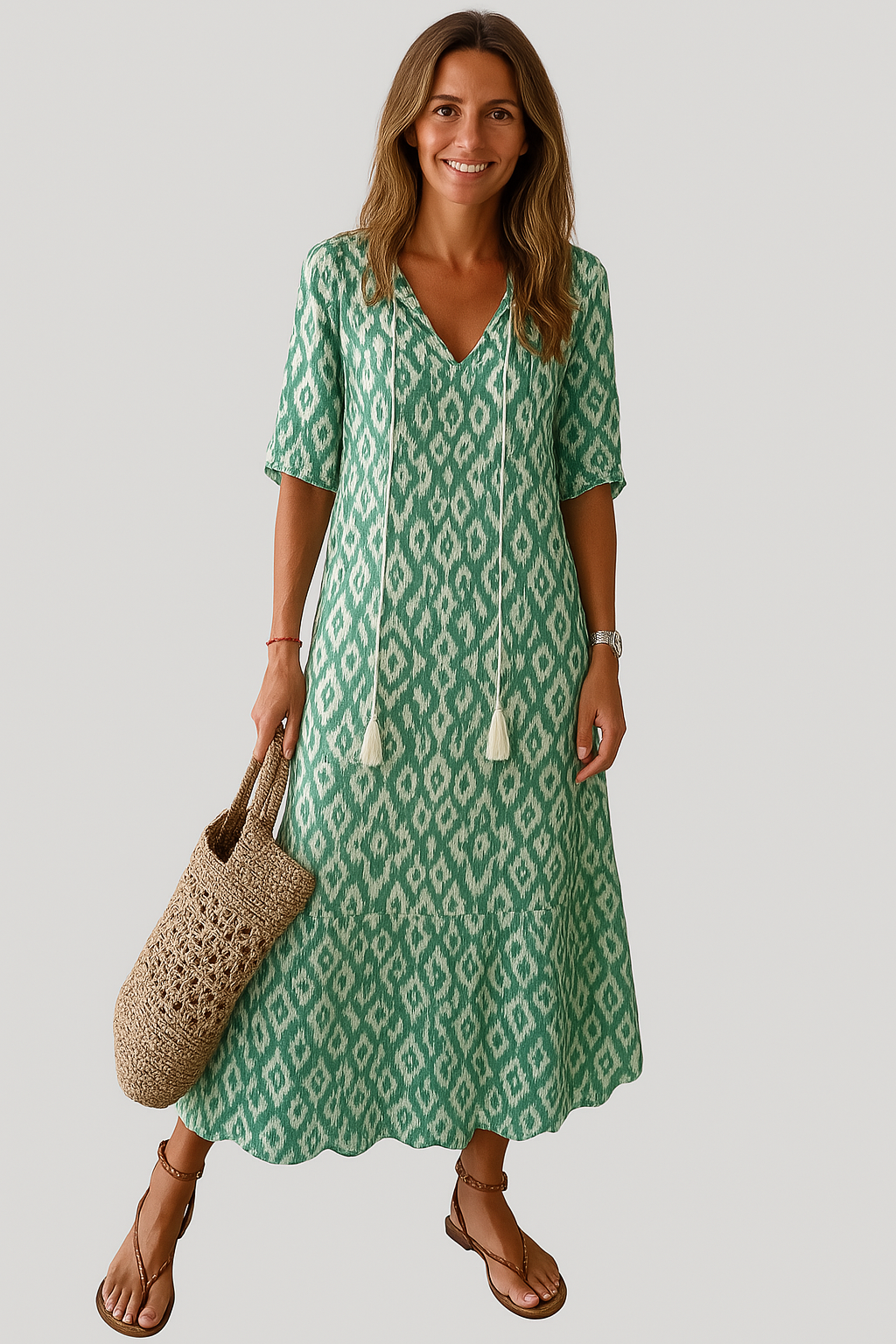 Desiree | Dames V-Hals Jurk met Print