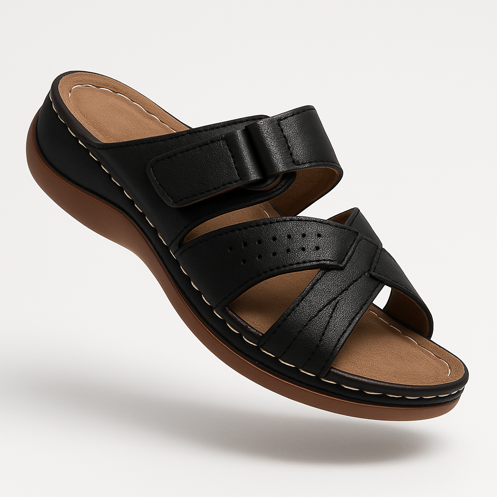 Aurora | Stijlvolle instapsandalen met gekruiste bandjes