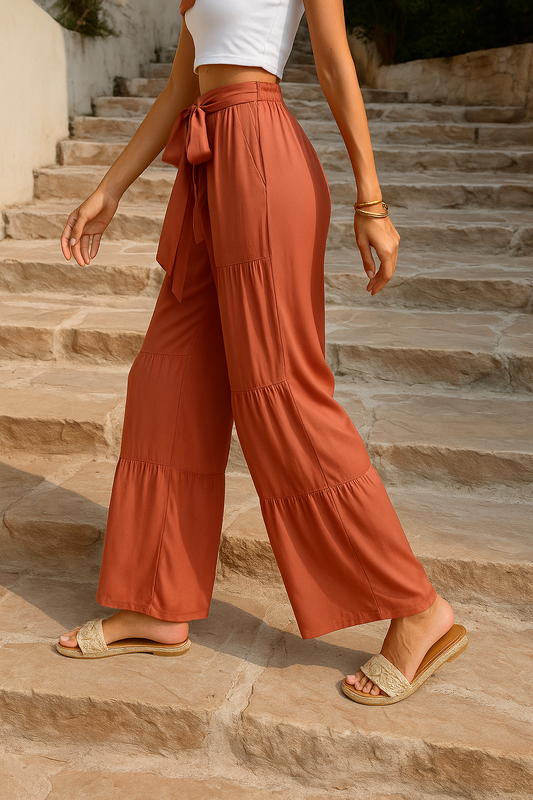 Nala | High-Waisted Wide-Pattern Pants