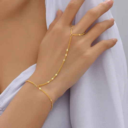 Vanessa | Gold Link Hand Bracelet