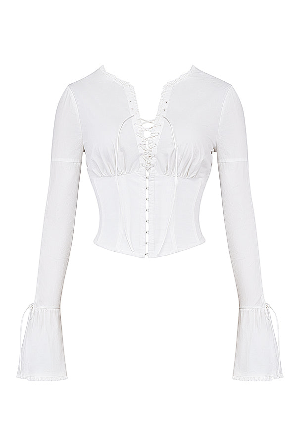 Premium | Vintage Blouse met Veterdetail