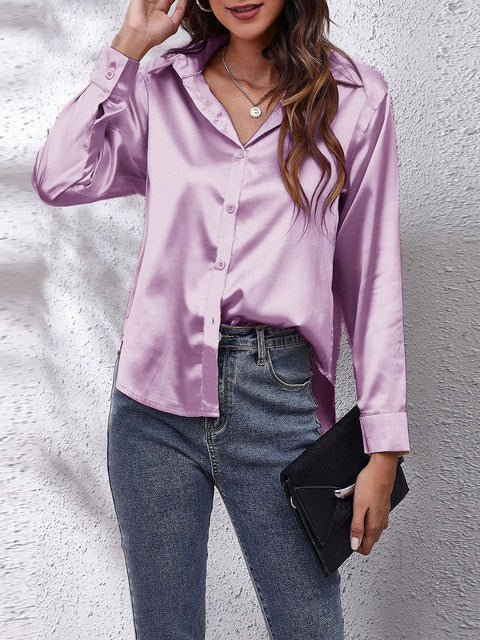 Chelsea | Satijnen Knoopblouse voor Dames