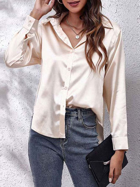 Chelsea | Satijnen Knoopblouse voor Dames