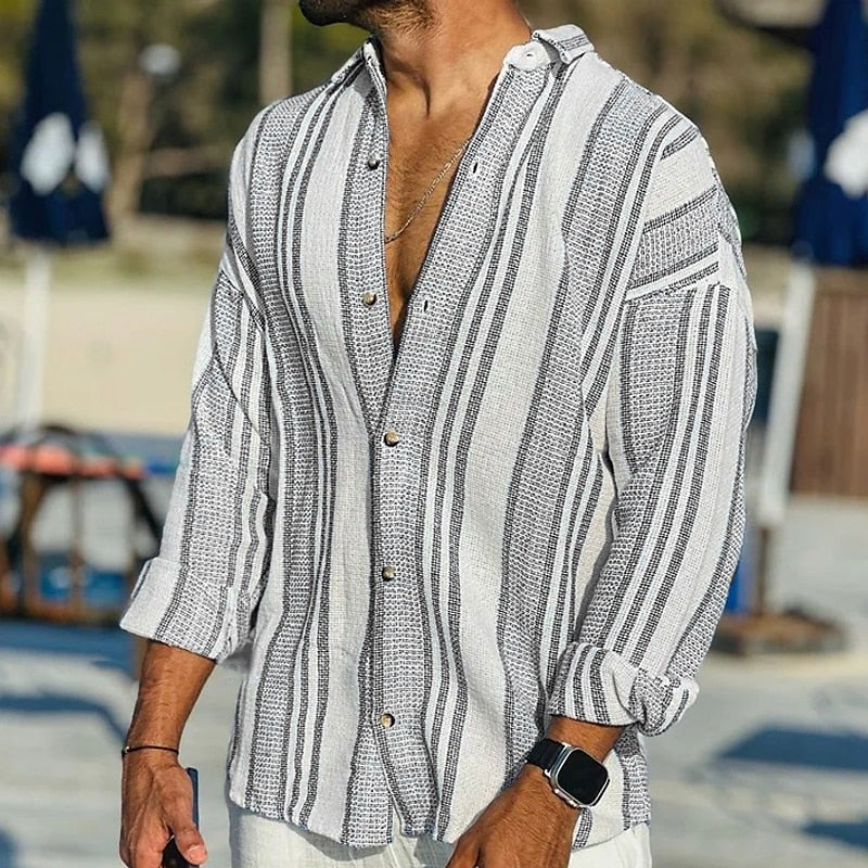 Juliana | Gestreept Button-Up Strandshirt