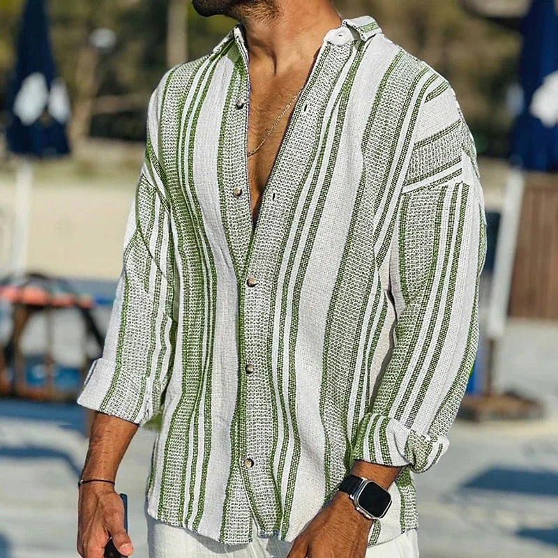 Juliana | Gestreept Button-Up Strandshirt