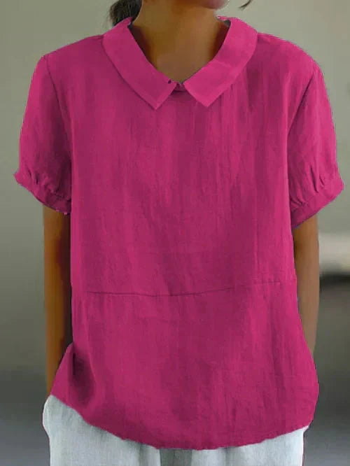 Mila | Stijlvolle Blouse met Ronde Kraag