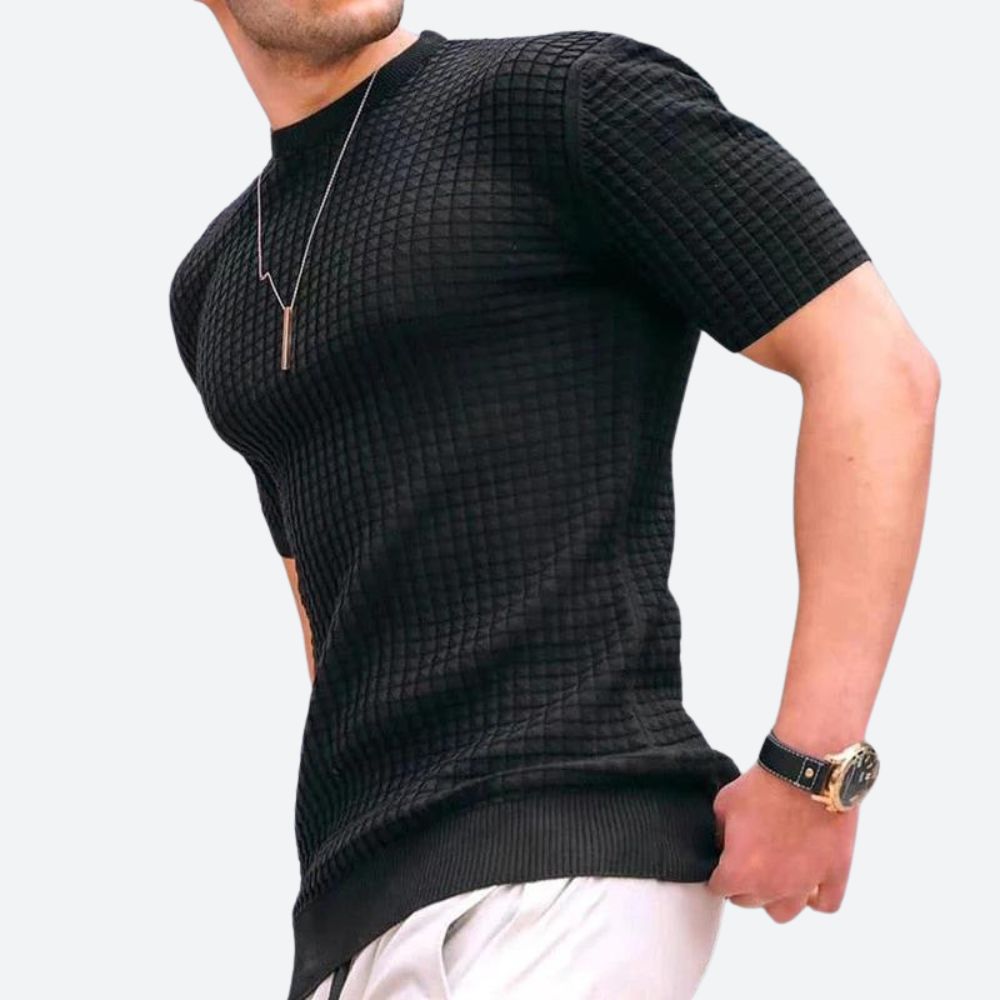 Topman | Stijlvol Gebreid T-shirt met Ruitpatroon