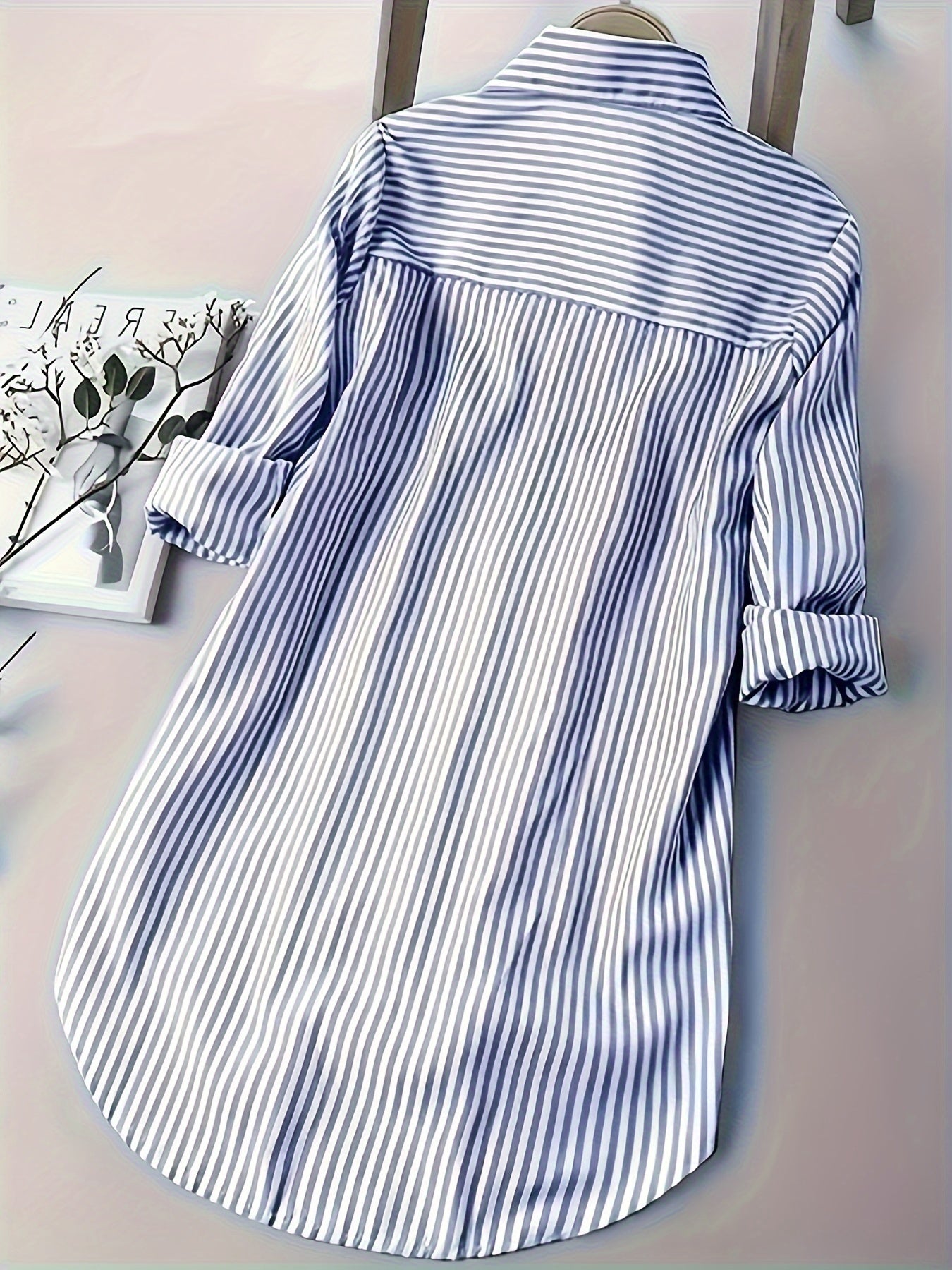 Naomi | Gestreept Overhemd met Knoopsluiting