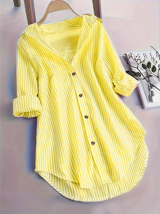 Naomi | Striped Shirt with Button Closure