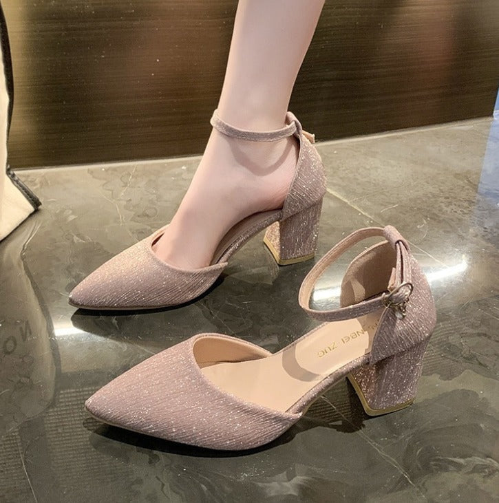 Natalie | Glitter Blokhakken Schoenen