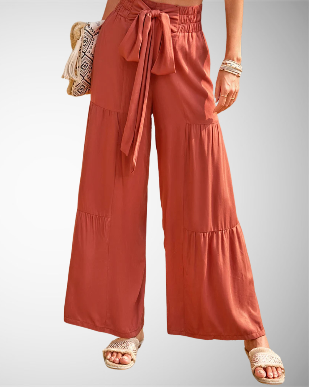 Linda | Dames Lente Casual Wijde Broek met Hoge Taille