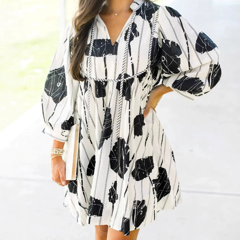 Fiona | Stijlvolle Bloemen Smock Jurk
