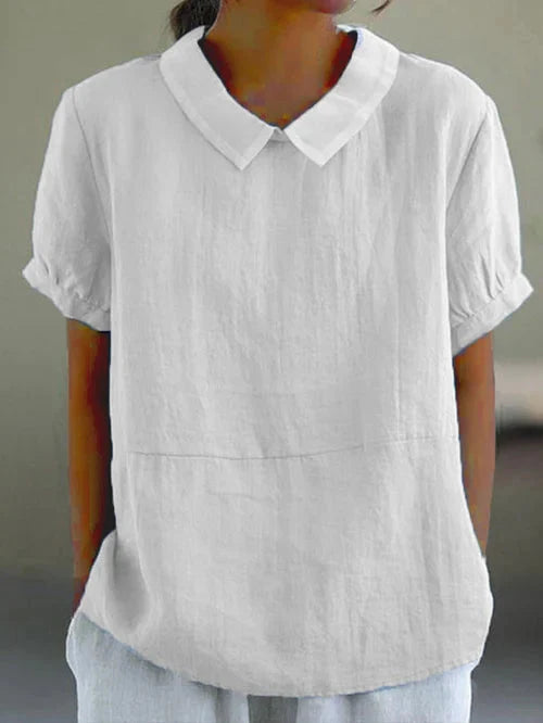 Mila | Stijlvolle Blouse met Ronde Kraag