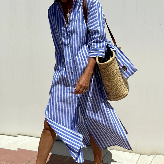 Amelia | Women's Striped Shirt Dress