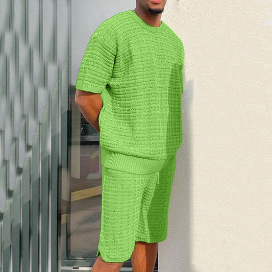 Bryce | Casual Knitted Short Sleeve Sweater Set