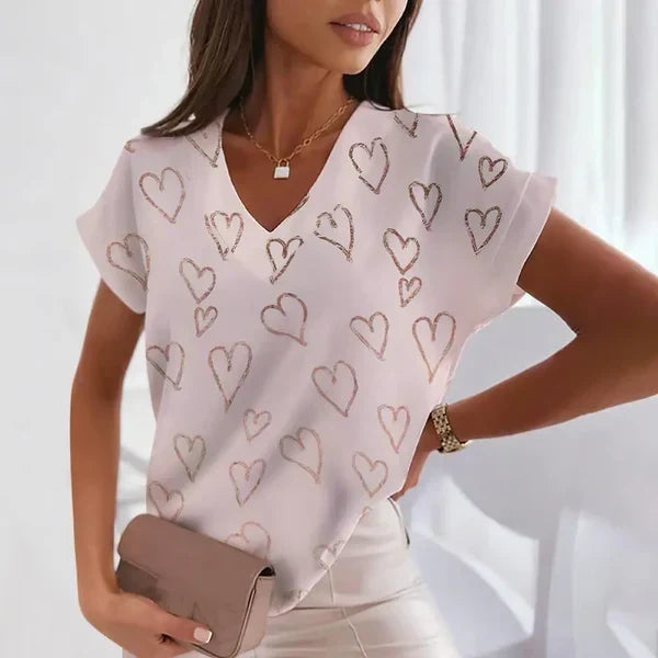 Esme | Stijlvolle Blouse met V-hals en Print