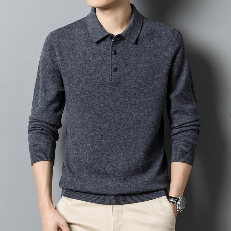 Premium | Heren polo trui wolmix