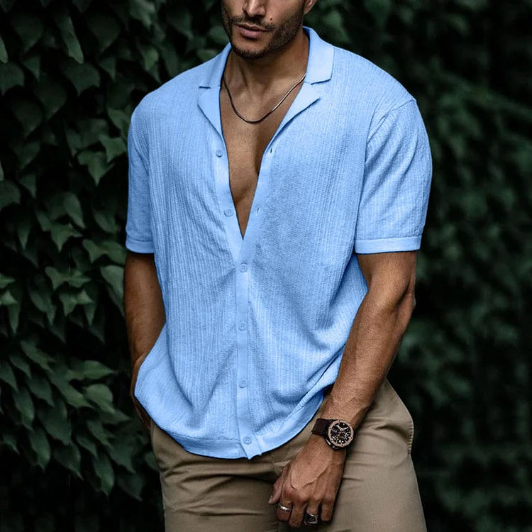 Audrey | Casual Gebreid Shirt met Open Kraag