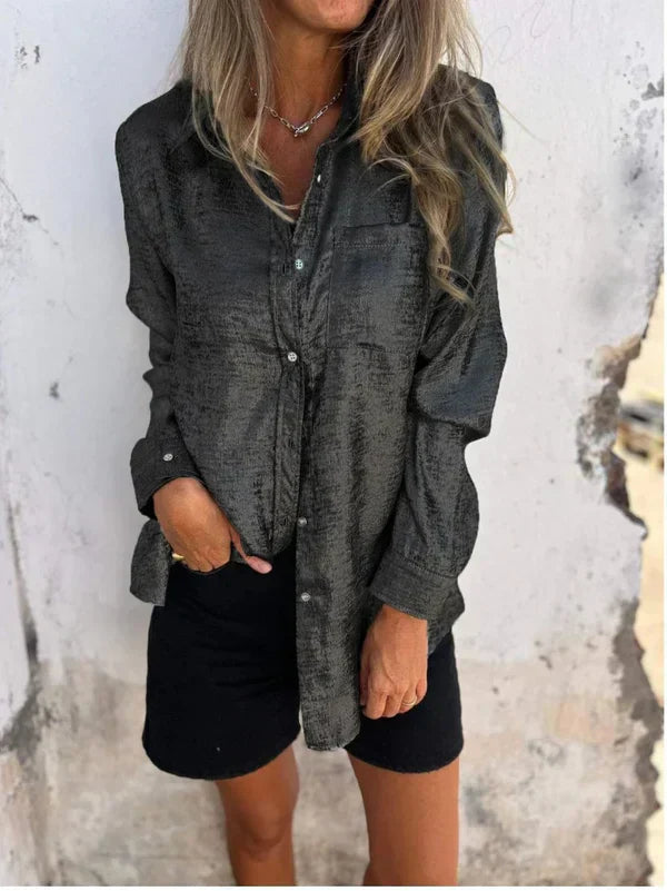 Camila | Elegante Zijdezachte Blouse Met Knoopsluiting