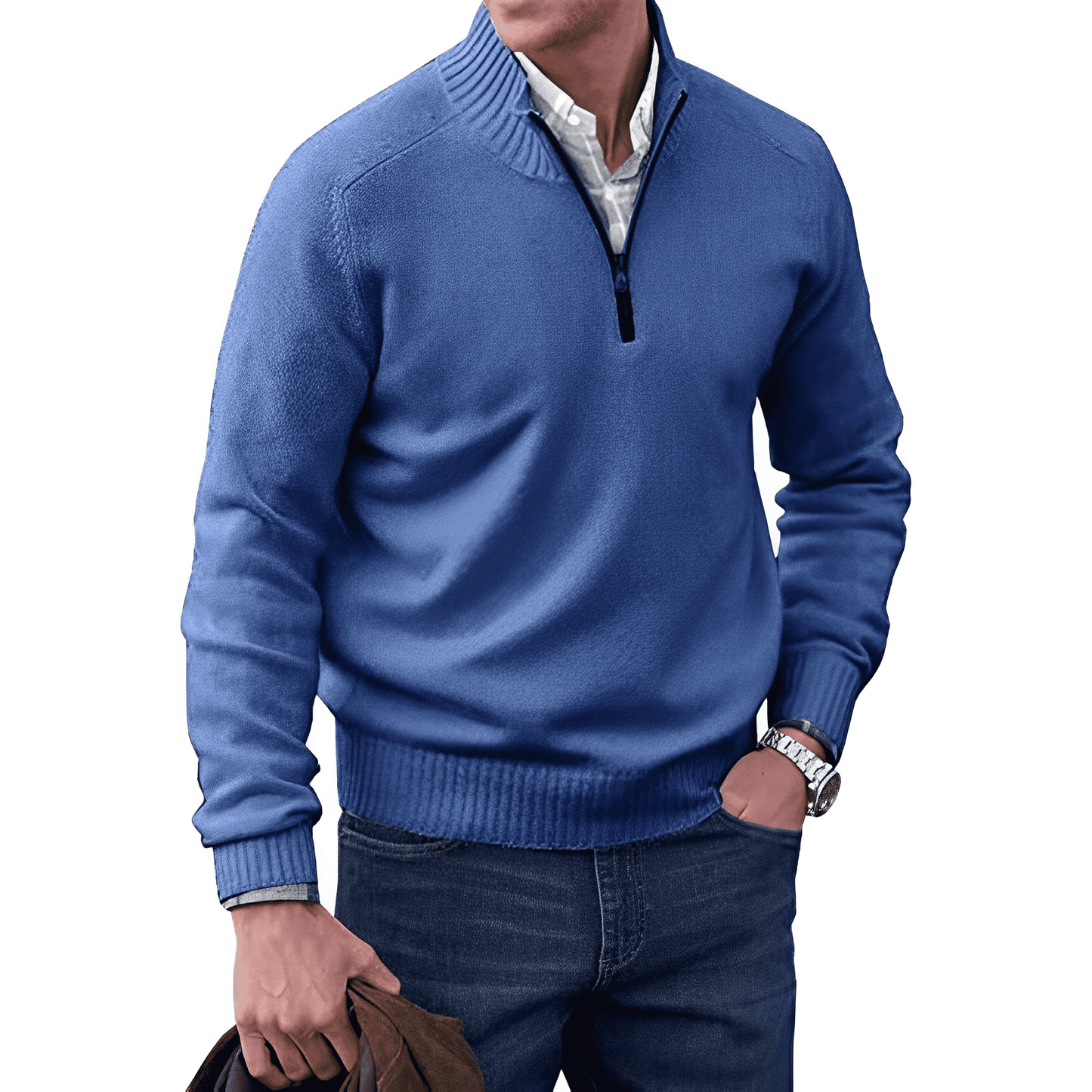 Preston | Heren trui met half-zip