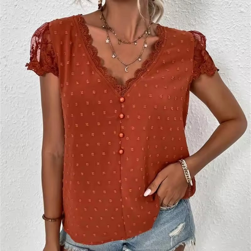 Addison | Elegant Summer Blouse with V-Neck
