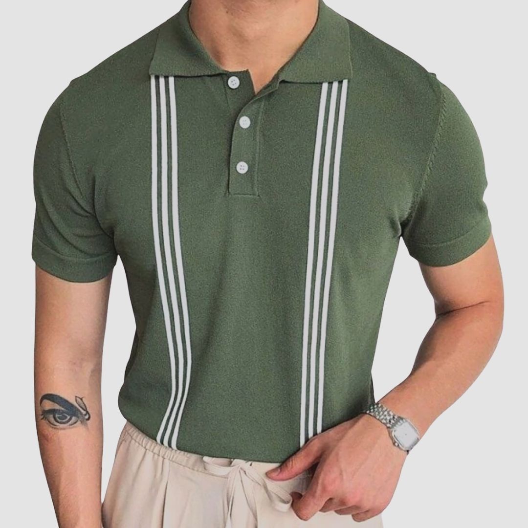 Logan | Stijlvol gestreept groen poloshirt