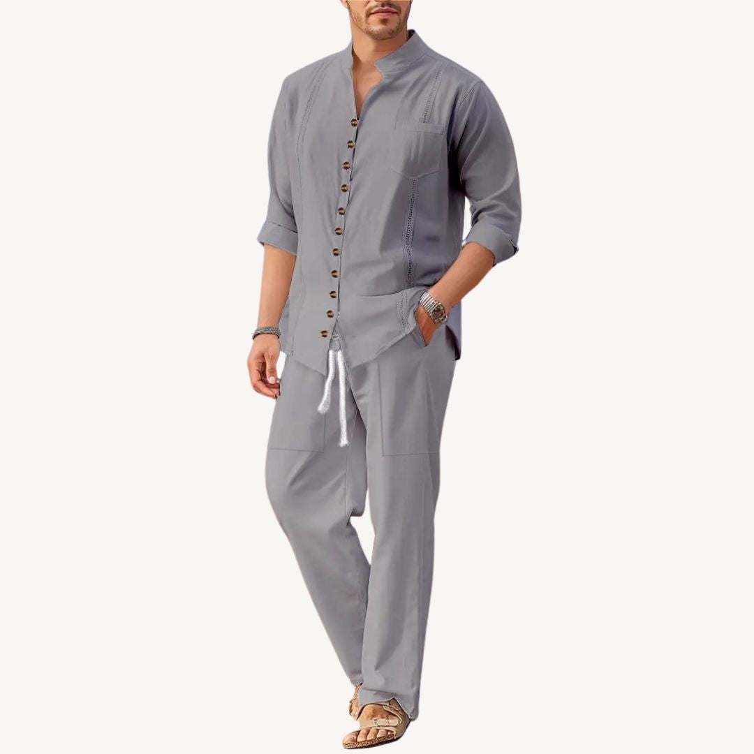 Peter | Heren Set met Bandkraag