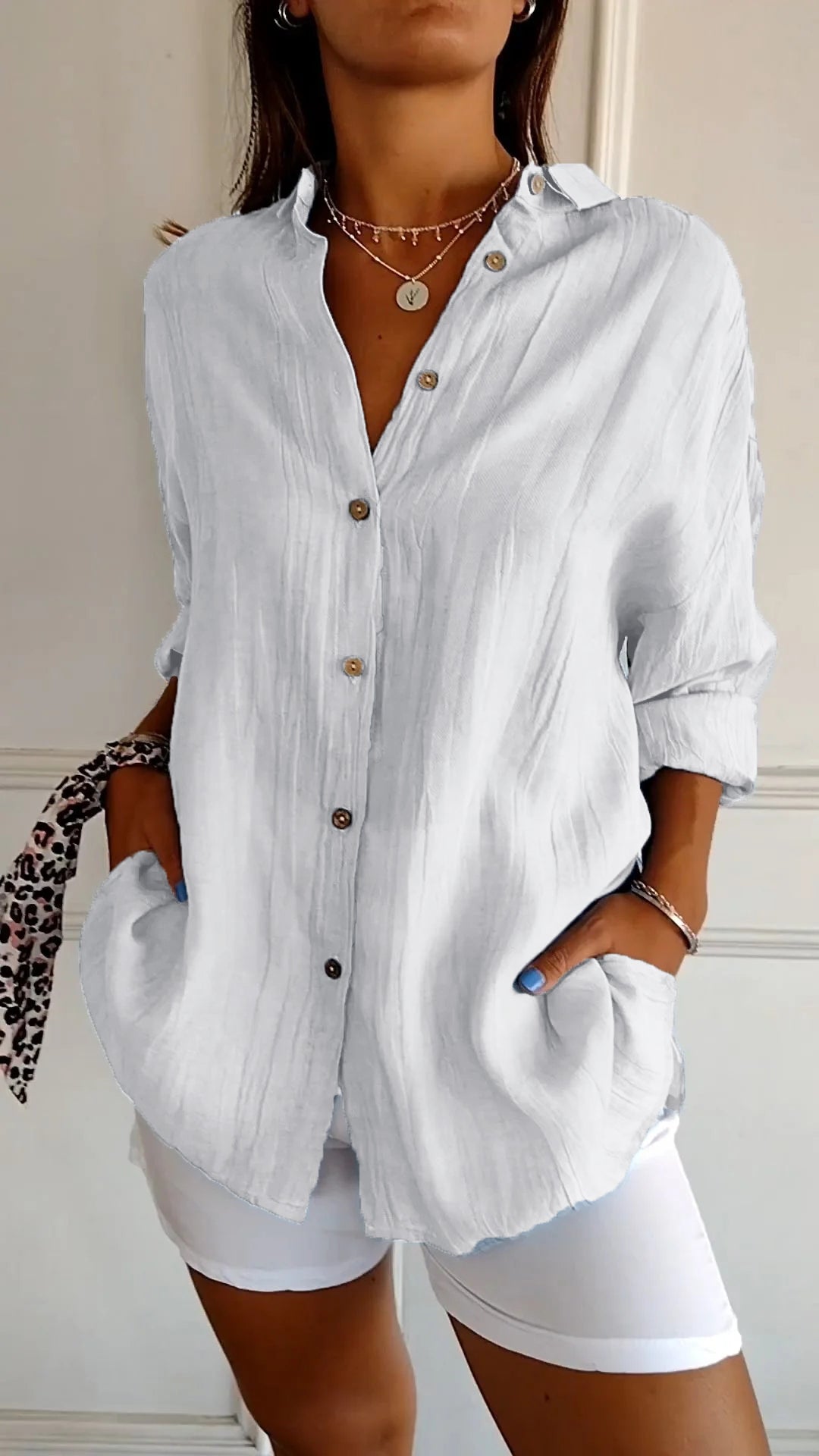 Kylie | Button-down shirt met zak