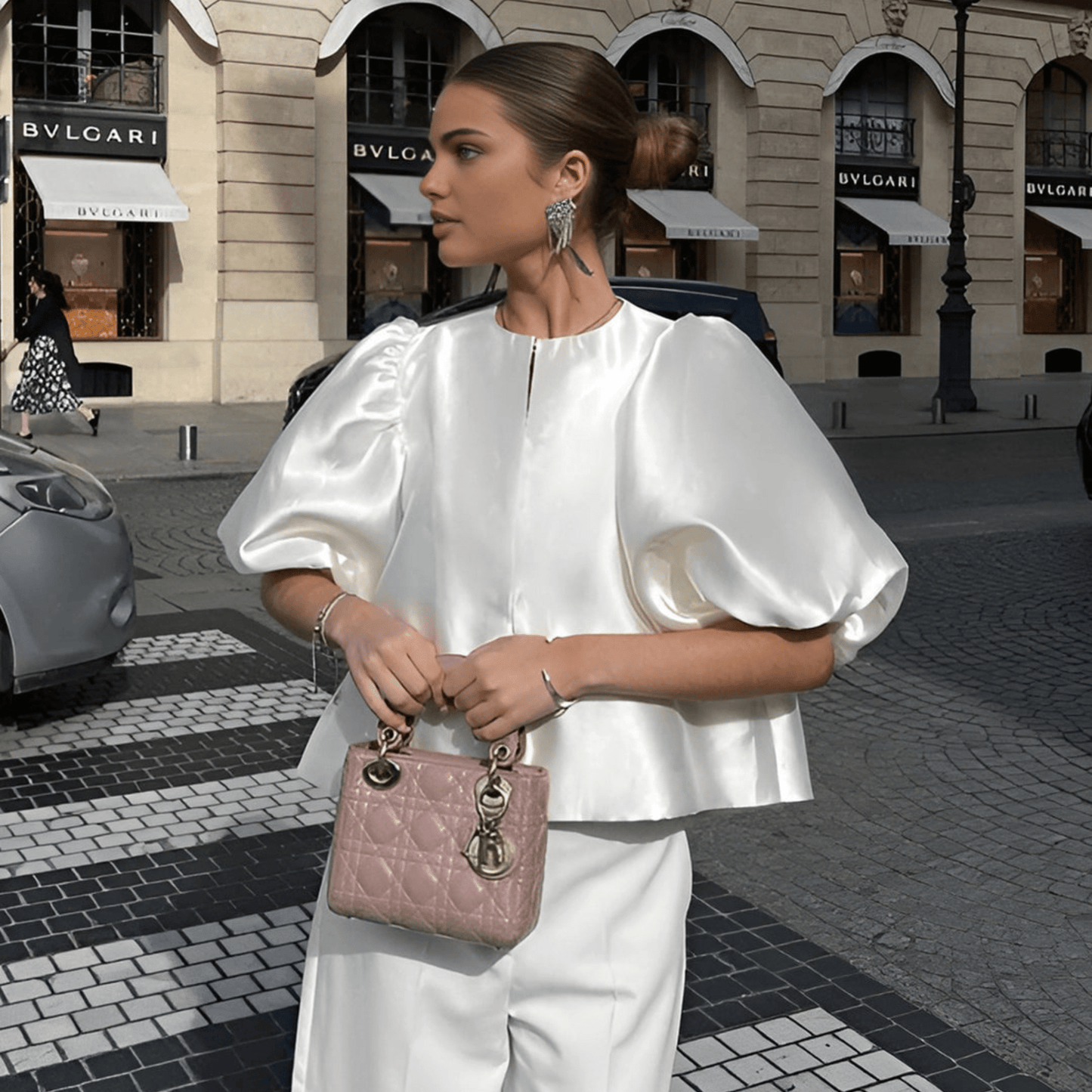 Samantha | Elegante Top met Pofmouwen