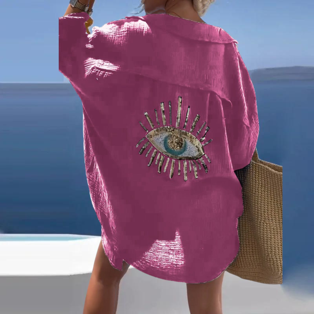 Daisy | Casual shirt met pailletten en parels