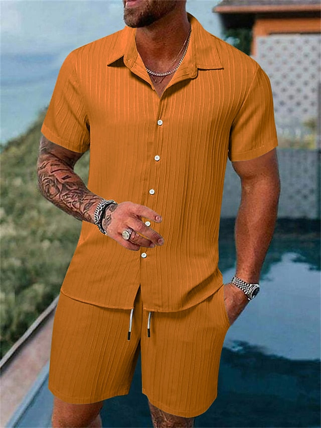 Joel | Casual Geribd Overhemd & Shorts
