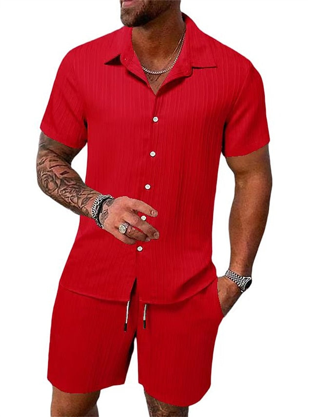 Joel | Casual Geribd Overhemd & Shorts