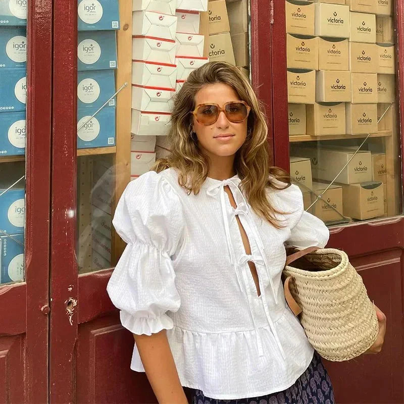 Edith | Zomertop met Strik voor Vrouwen