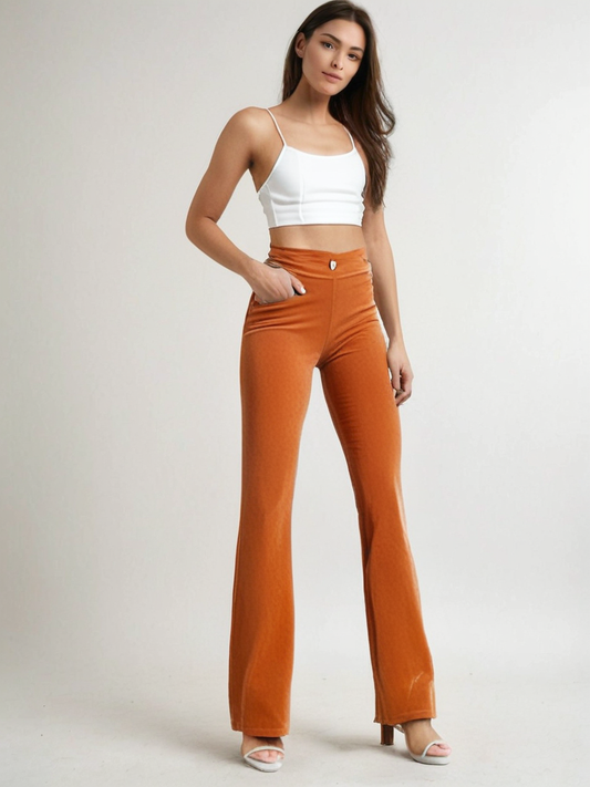 Nevaeh | Hoge taille uitlopende broek