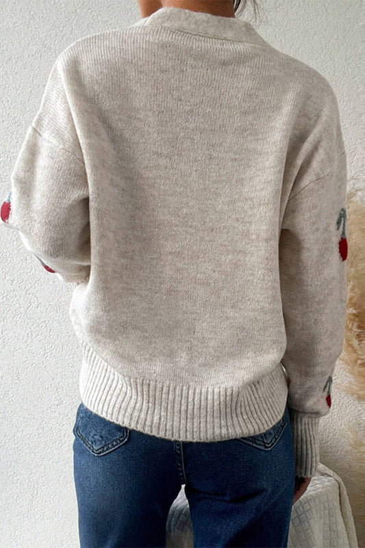 Evelyn | Dames patchwork v-hals trui